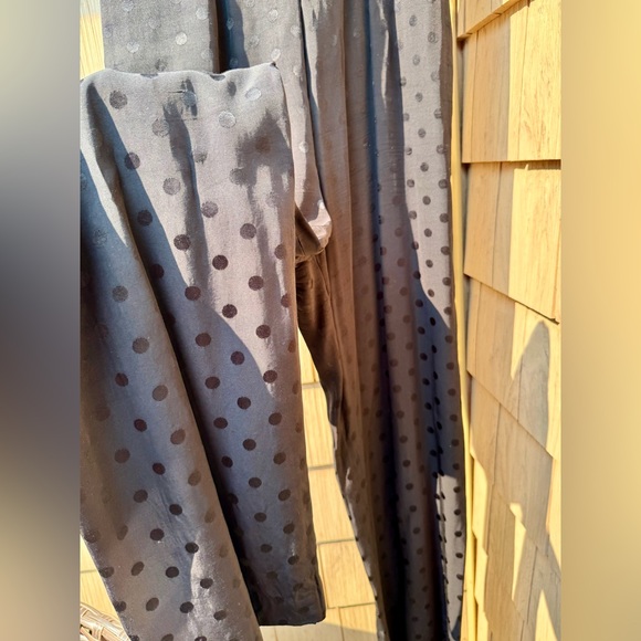 Anthropologie Black Polka Dot Tone-on-Tone Silky Spaghetti Strap Jumpsuit size 6 - Picture 3 of 15